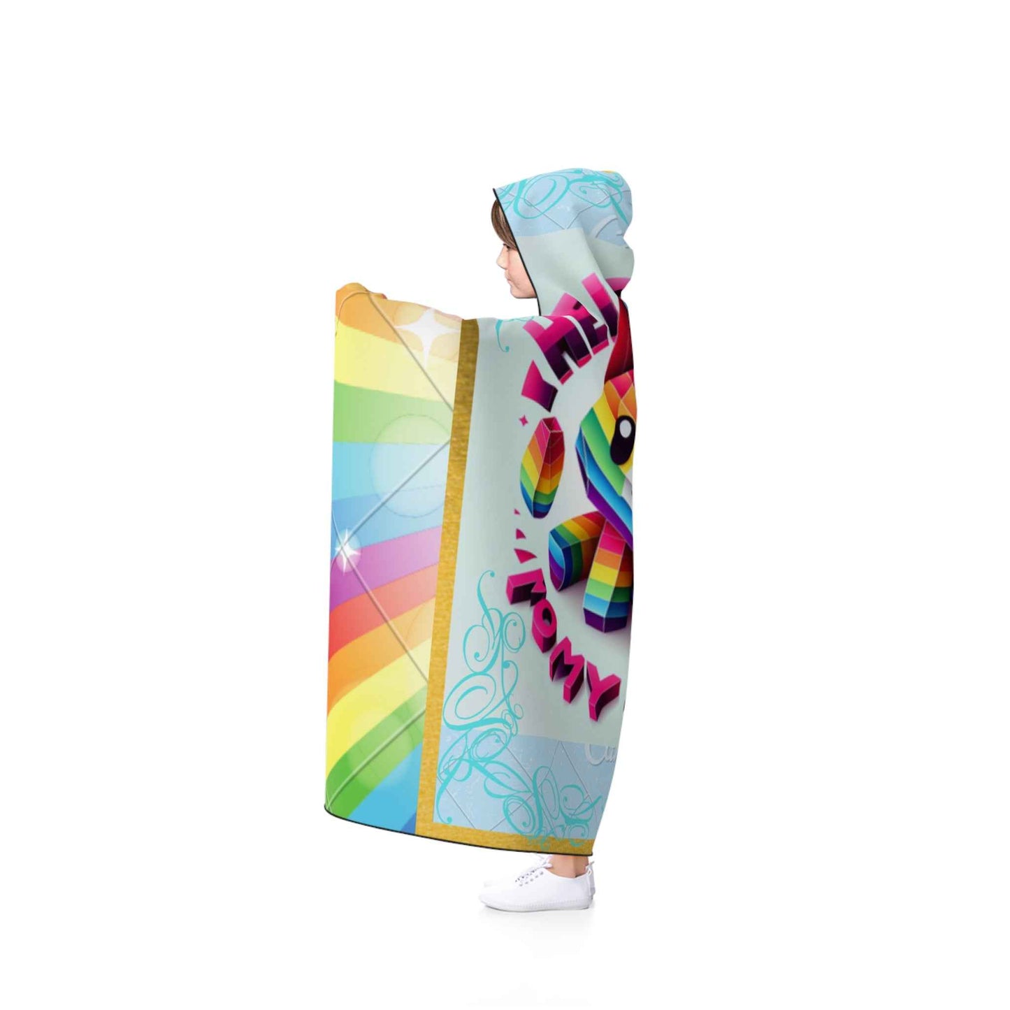 Kids Hooded Blanket Hello Kitty Rainbow Cat Lovers Children's Hoodie- Cat themed