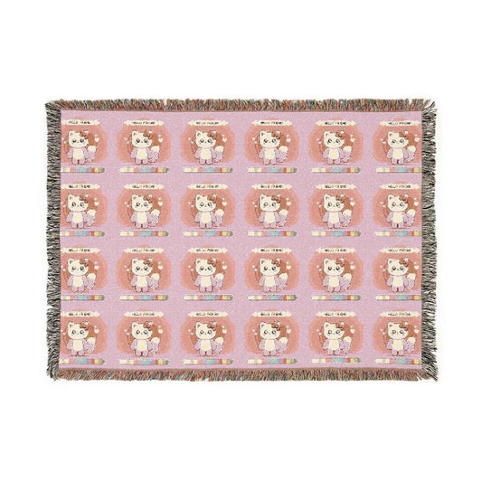 Woven Blanket - Pink Hello Kitty My Friend Kitty Blanket