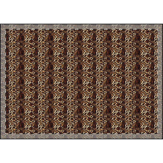 Velveteen Plush Blanket - Leopard Print Home Decor Dark Brown