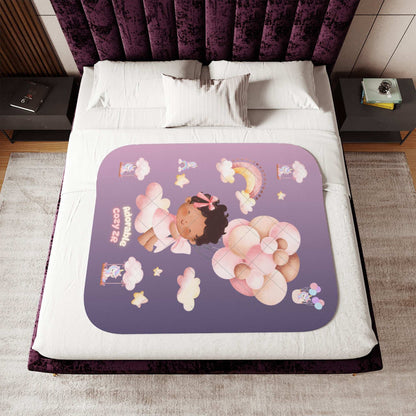 Sherpa Blanket Unicorn Gradient Violet Flying Baby Balloons