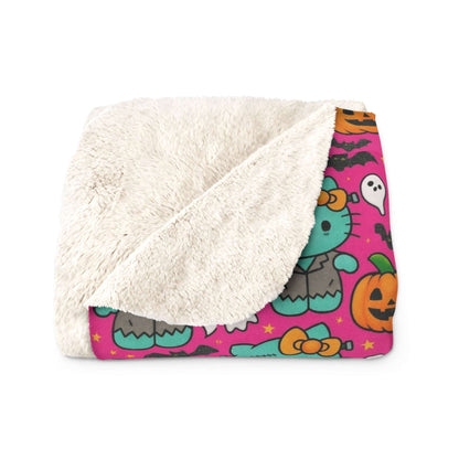 Sherpa Blanket Franken-pink Halloween