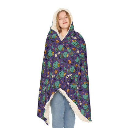Wearable Snuggle Blanket - Frankenstein Design - Purple with Pink Bows - Halloween