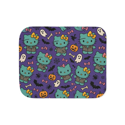 Sherpa Blanket, Frankenstein Halloween blanket purple