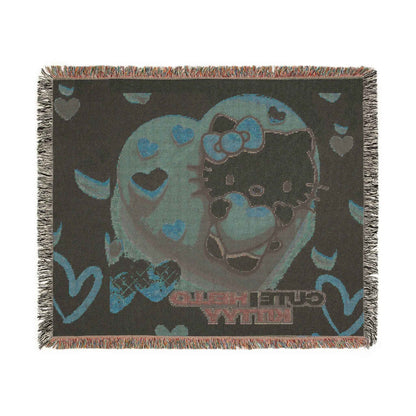Woven Blanket - Hello Kitty Valentine's Red Hearts - Hello Kittyy Blanket Store