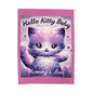 Velveteen Plush Blanket - Hello Kitty Baby Mommy's Love Purple Cat Image - Hello Kittyy Blanket Store