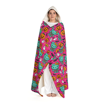 Sherpa fleece deken met capuchon - Roze Frankenstein Halloween-cadeau voor liefhebbers