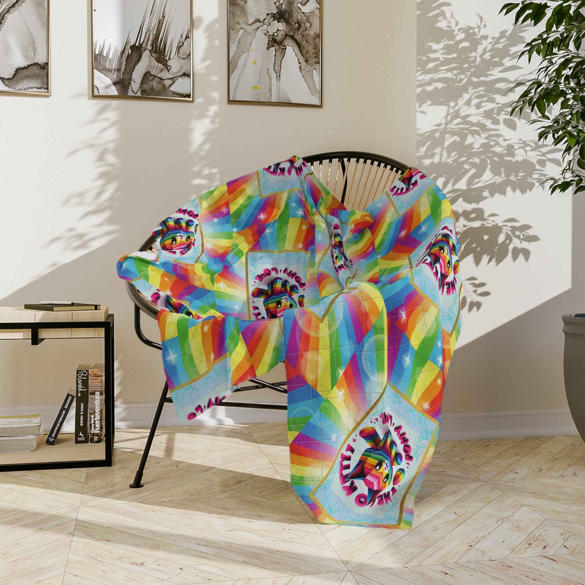 Microfiber Blanket - Hello Kitty Rainbow Design for Teens - Hello Kittyy Blanket Store