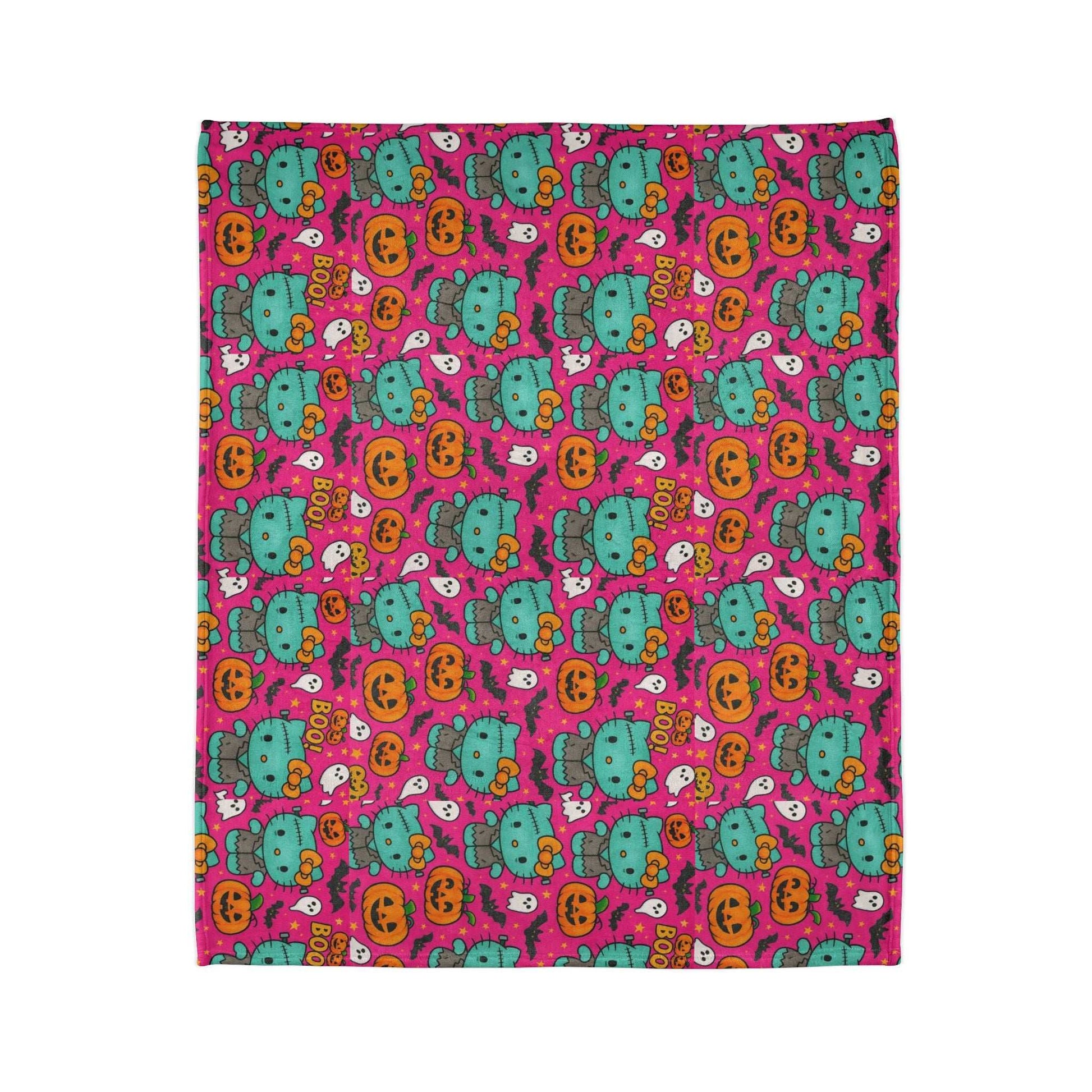 Halloween Pink Frankenstein Blanket