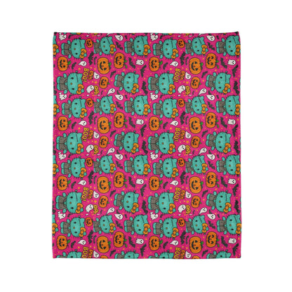 Halloween Pink Frankenstein Blanket