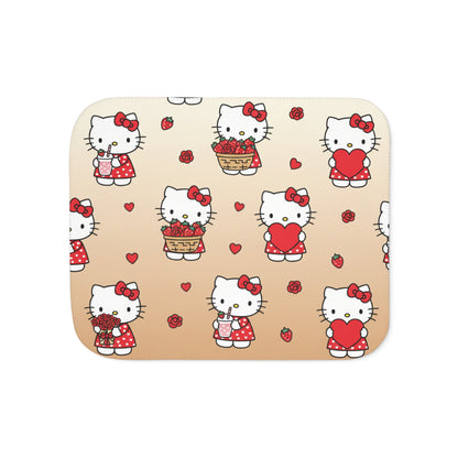 Kawaii Beige Sherpa Blanket — Valentine's Day Gift for Her