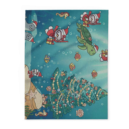 Hello Kitty Arctic Fleece Blanket — Undersea Christmas Celebration