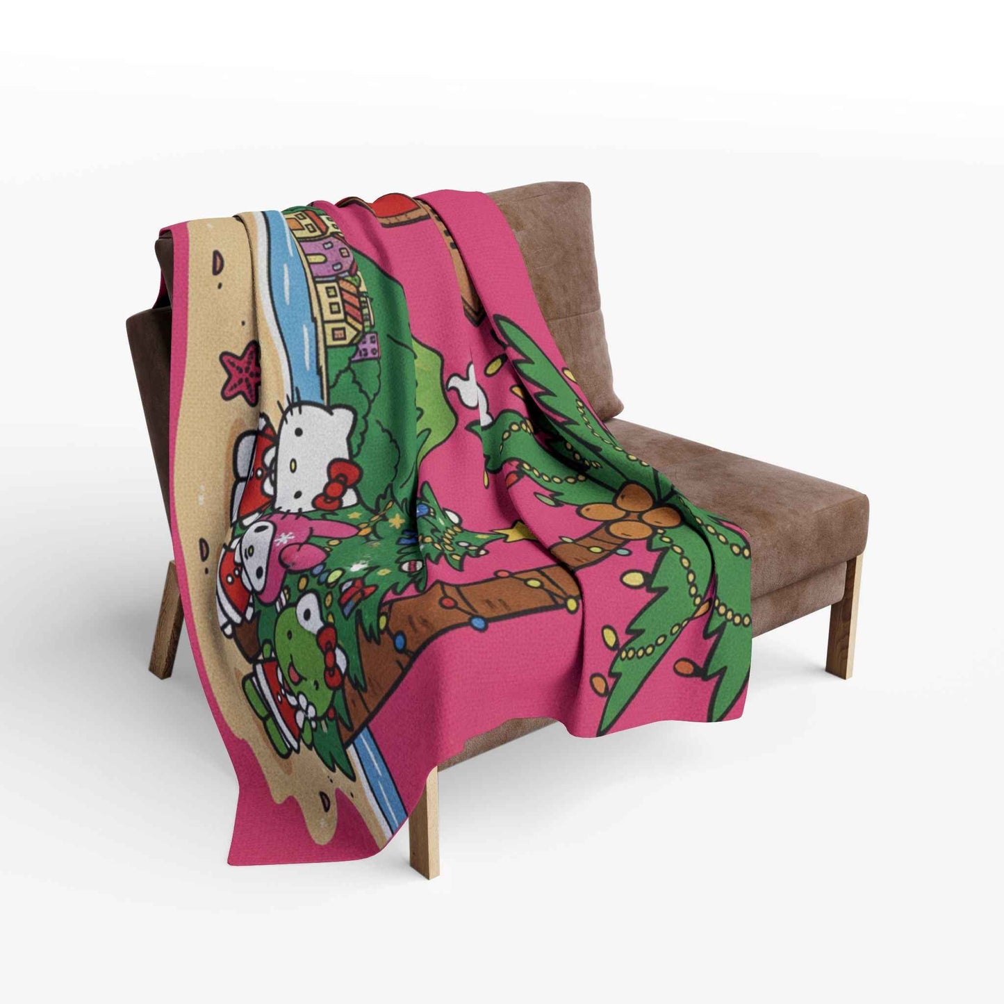 Arctic Fleece Blanket — Cute Hello Kitty Tropical Christmas on Montserrat Throw