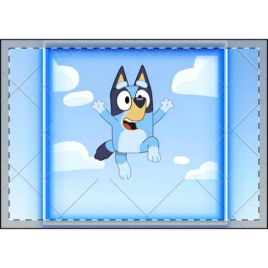 Velveteen Plush Blanket - Bluey Flying in Sky Boys Nursery Decor - Hello Kittyy Blanket Store