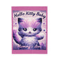 Velveteen Plush Blanket - Hello Kitty Baby Mommy's Love Purple Cat Image - Hello Kittyy Blanket Store