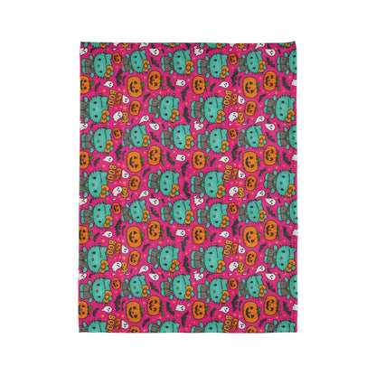 Halloween Pink Frankenstein Blanket