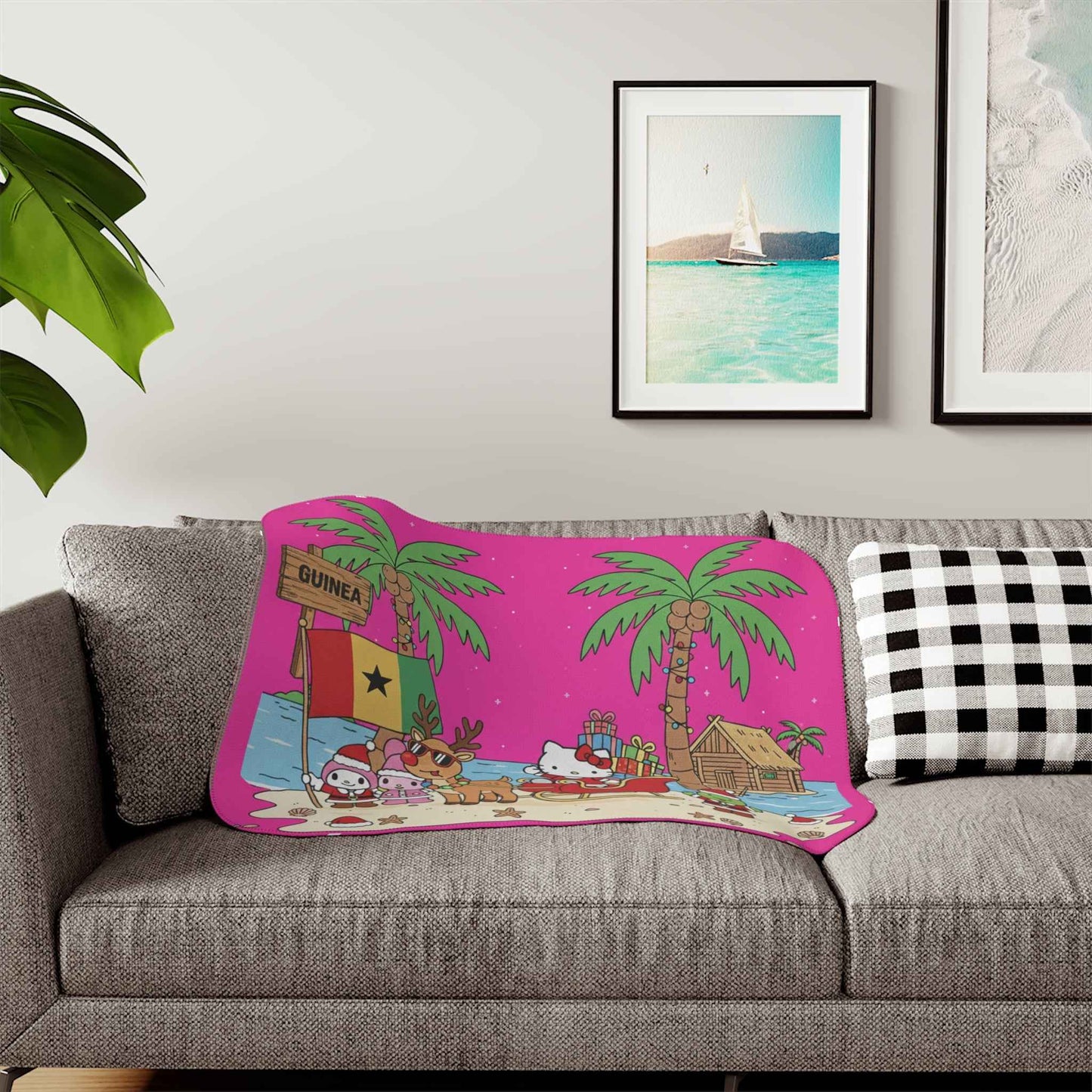 Hello Kitty Christmas Sherpa Blanket Guinea