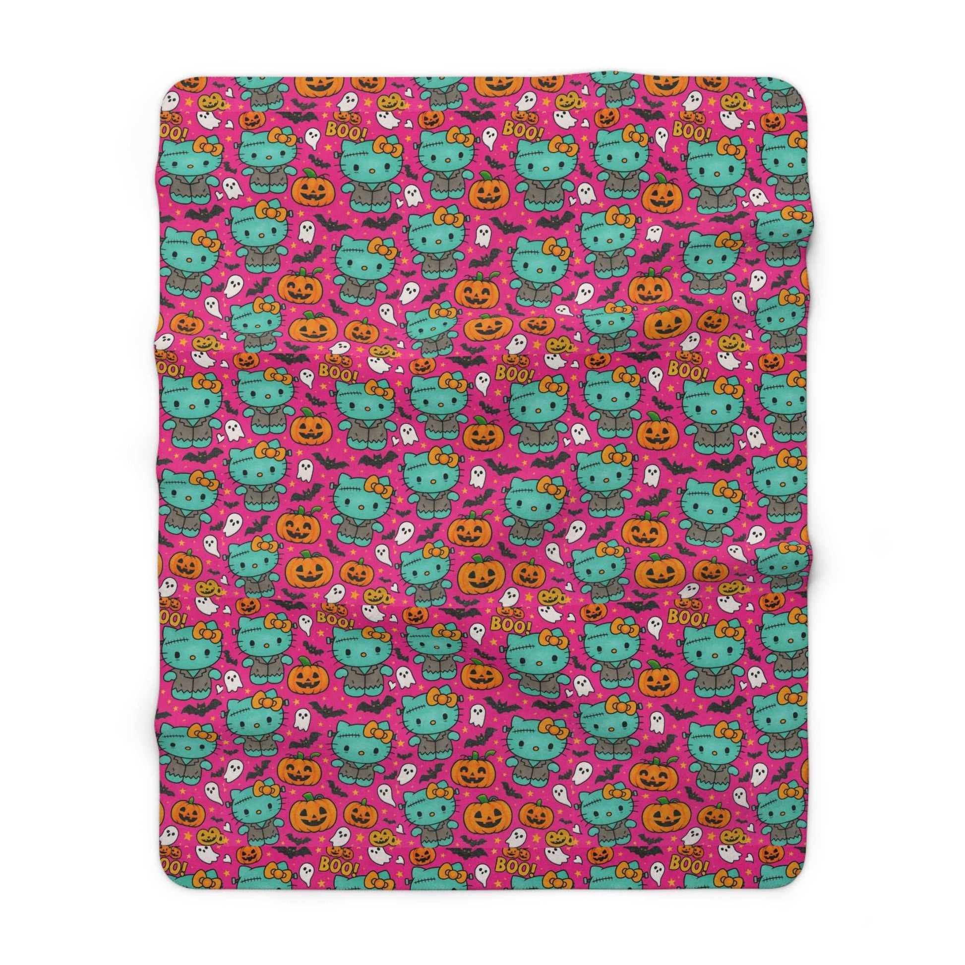 Sherpa Blanket Franken-pink Halloween