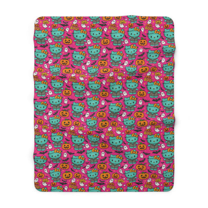 Sherpa Blanket Franken-pink Halloween