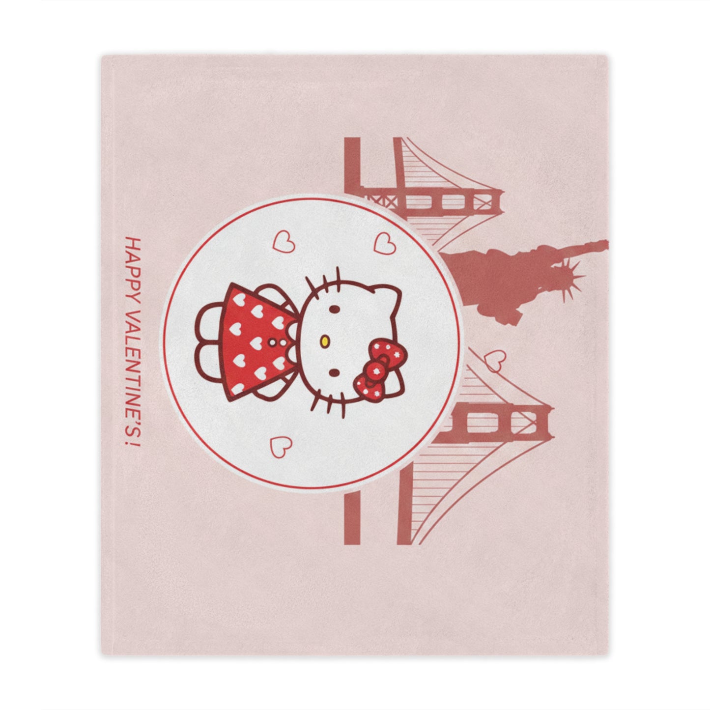 Hello Kitty Valentine’s Minky Blanket — San Francisco Skyline Cute Plush Throw