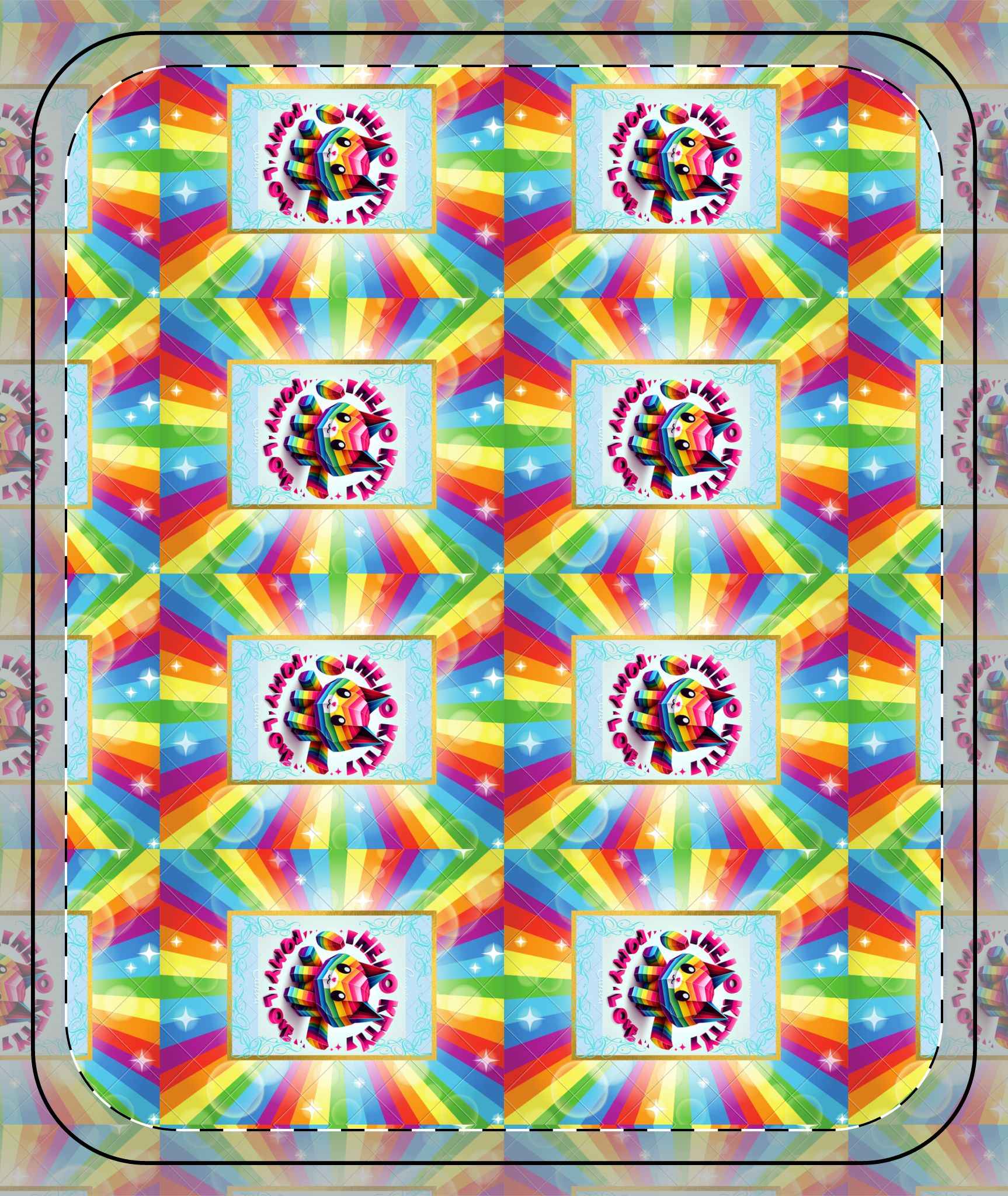 Sherpa Blanket - Hello Kitty Rainbow Cat Lover Design - Hello Kittyy Blanket Store