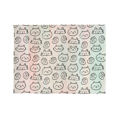Cozy Cat Themed and Hello Kitty Blanket Soft Polyester Blanket - Perfect for Cat Lovers and Cozy Nights