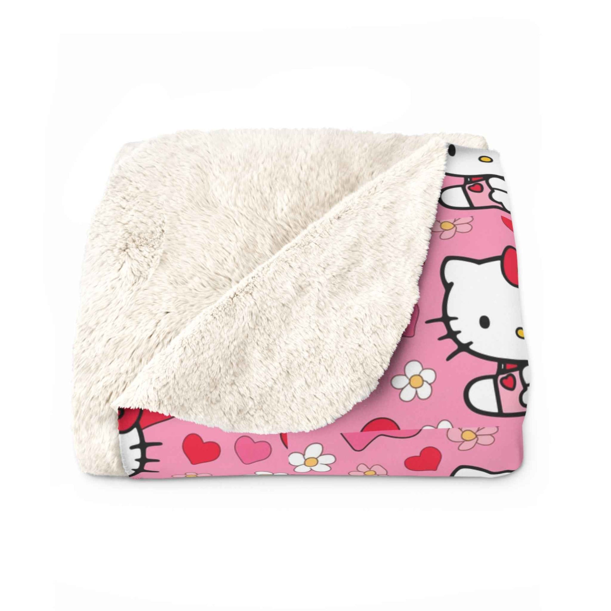 Sherpa Blanket Hello Kitty Pink Valentine's Day Theme - Hello Kittyy Blanket Store