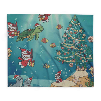 Hello Kitty Arctic Fleece Blanket — Undersea Christmas Celebration