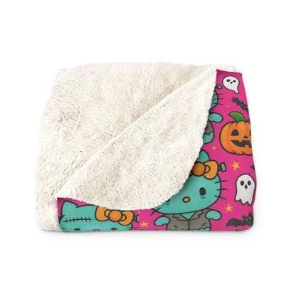 Sherpa Blanket Franken-pink Halloween