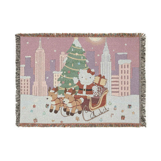 Hello Kitty Christmas Pink Woven Blanket — Festive Fandom Throw