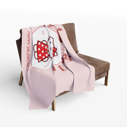 Hello Kitty Valentine Arctic Fleece Blanket – Cute San Francisco Statue of Liberty & Golden Gate Design