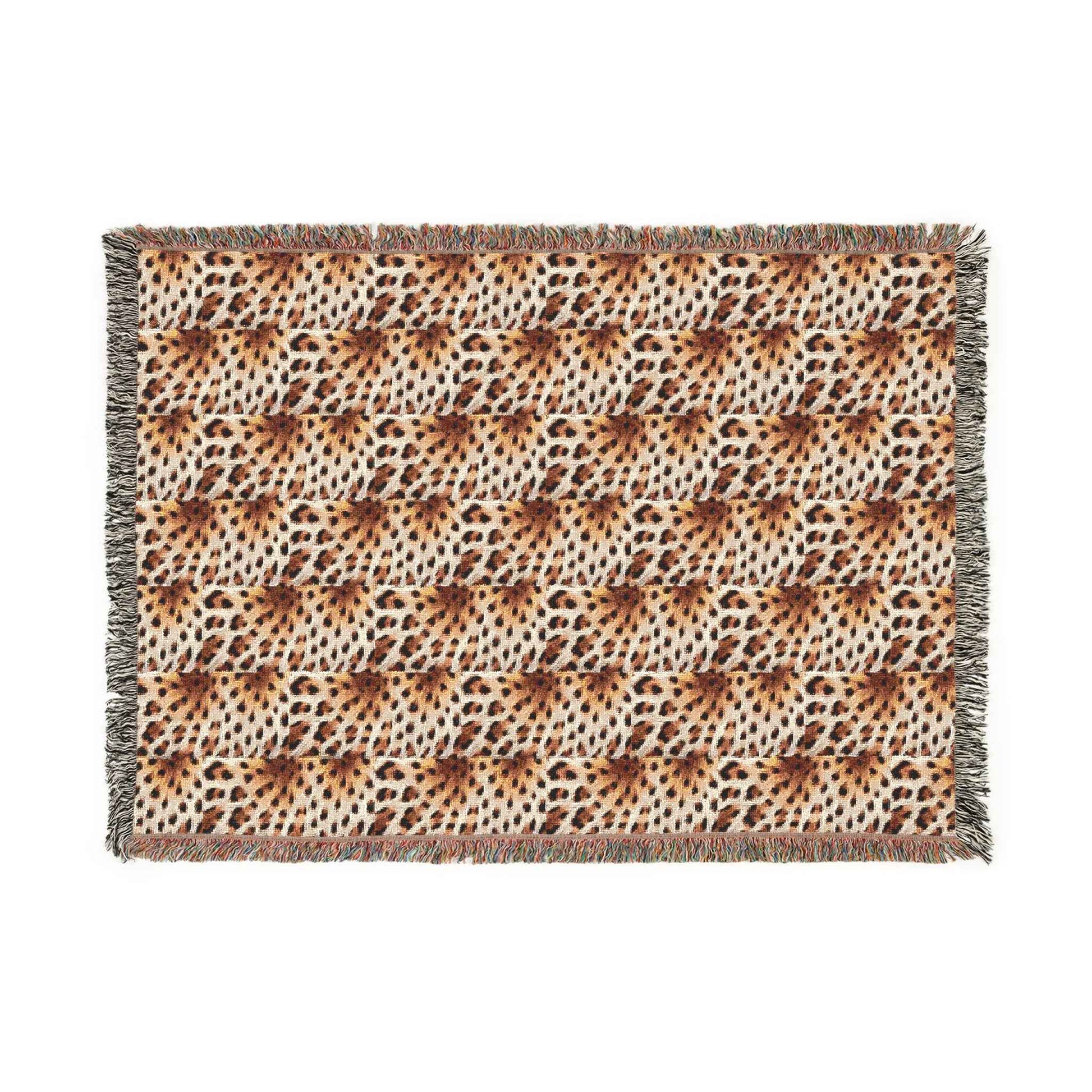 Cozy Woven Blanket  leopard print- Stylish Home Decor for Comfort and Warmth - Hello Kittyy Blanket Store