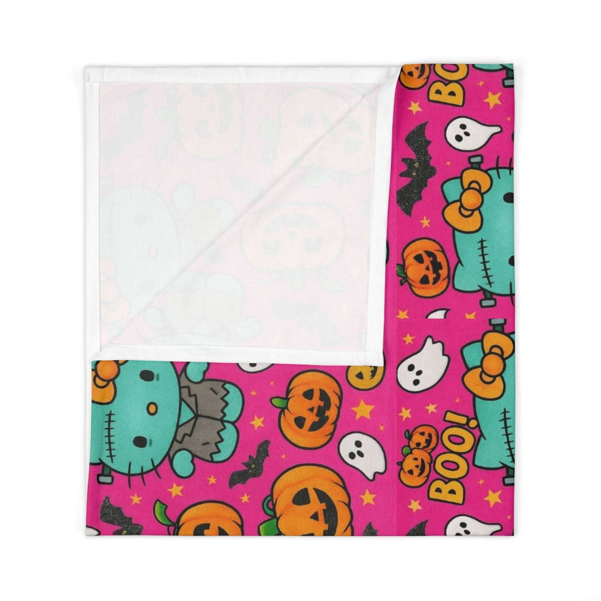 Halloween Baby Swaddle Blanket, Cute Ghost and Pumpkin Design pink frankenstein, Soft Infant Swaddle, Perfect for Baby Showers, Newborn Gifts, Halloween Decor