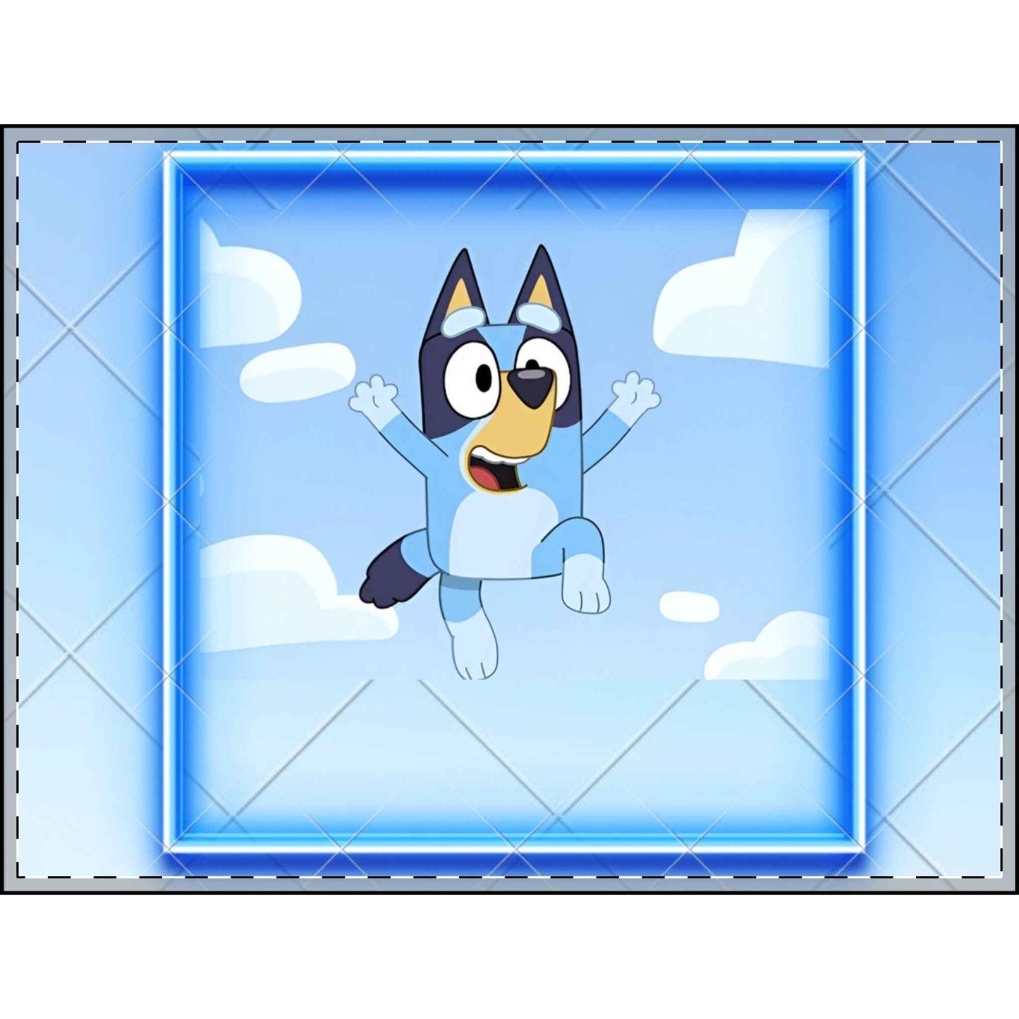 Velveteen Plush Blanket - Bluey Flying in Sky Boys Nursery Decor