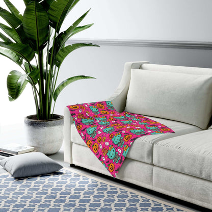 Halloween Baby Swaddle Blanket, Cute Ghost and Pumpkin Design pink frankenstein, Soft Infant Swaddle, Perfect for Baby Showers, Newborn Gifts, Halloween Decor