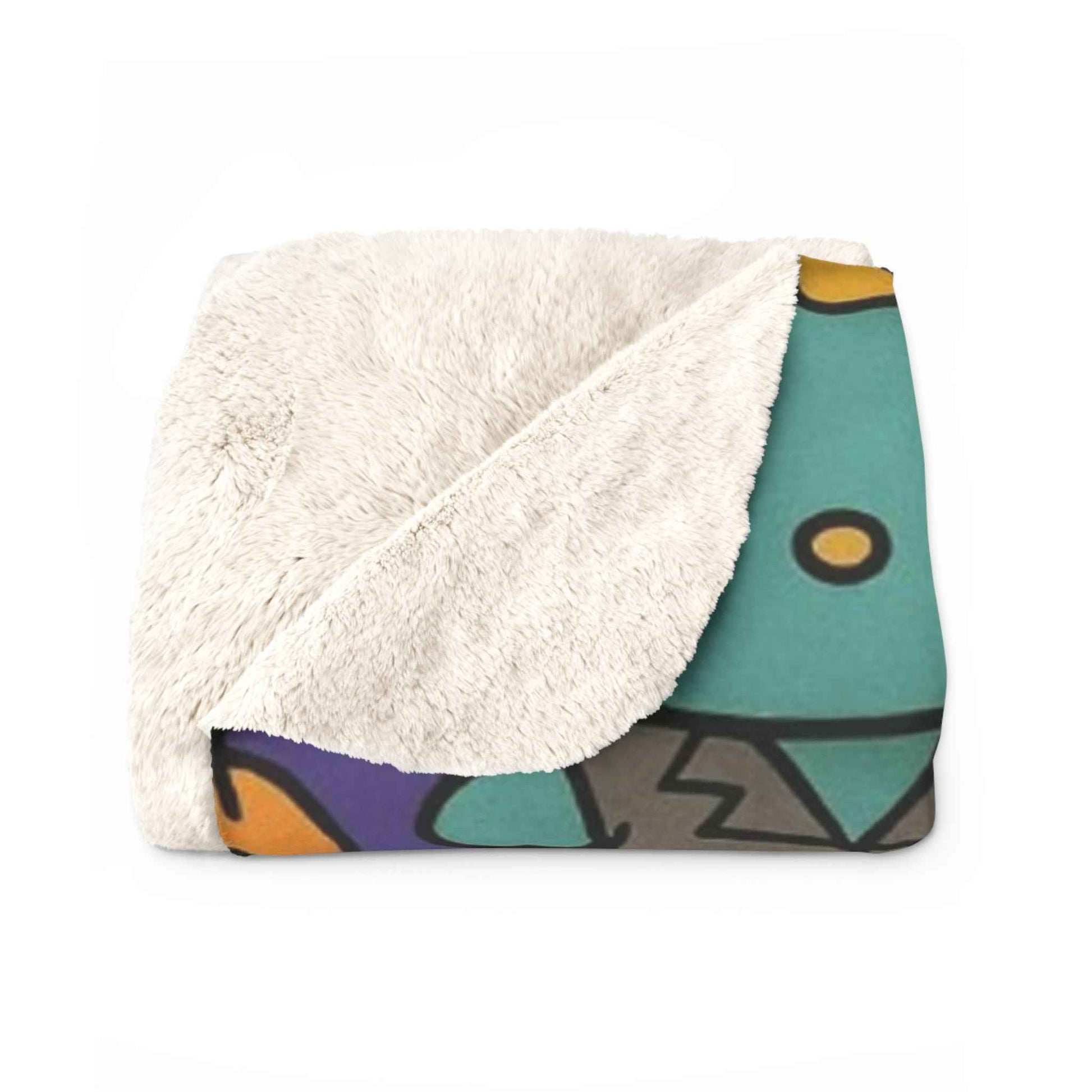 Sherpa Fleece Blanket - Frankenstein Hello Kitty blanket for spooky Home Decor