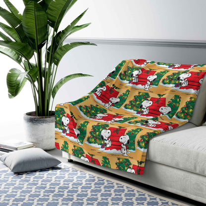 Sherpa Fleece Blanket - Snoopy Christmas Theme - Hello Kittyy Blanket Store