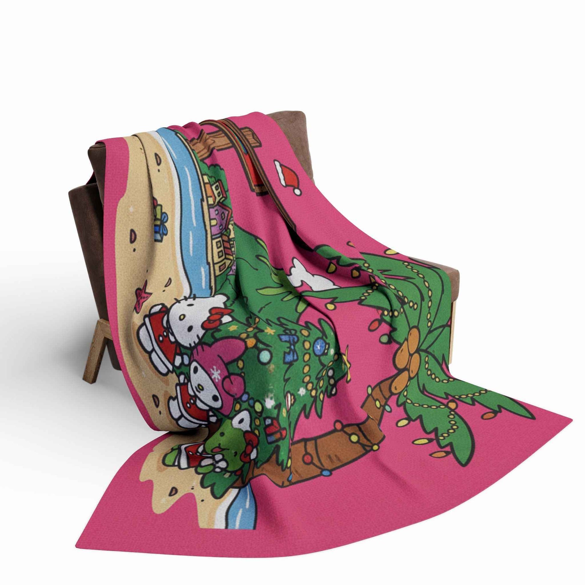 Arctic Fleece Blanket — Cute Hello Kitty Tropical Christmas on Montserrat Throw
