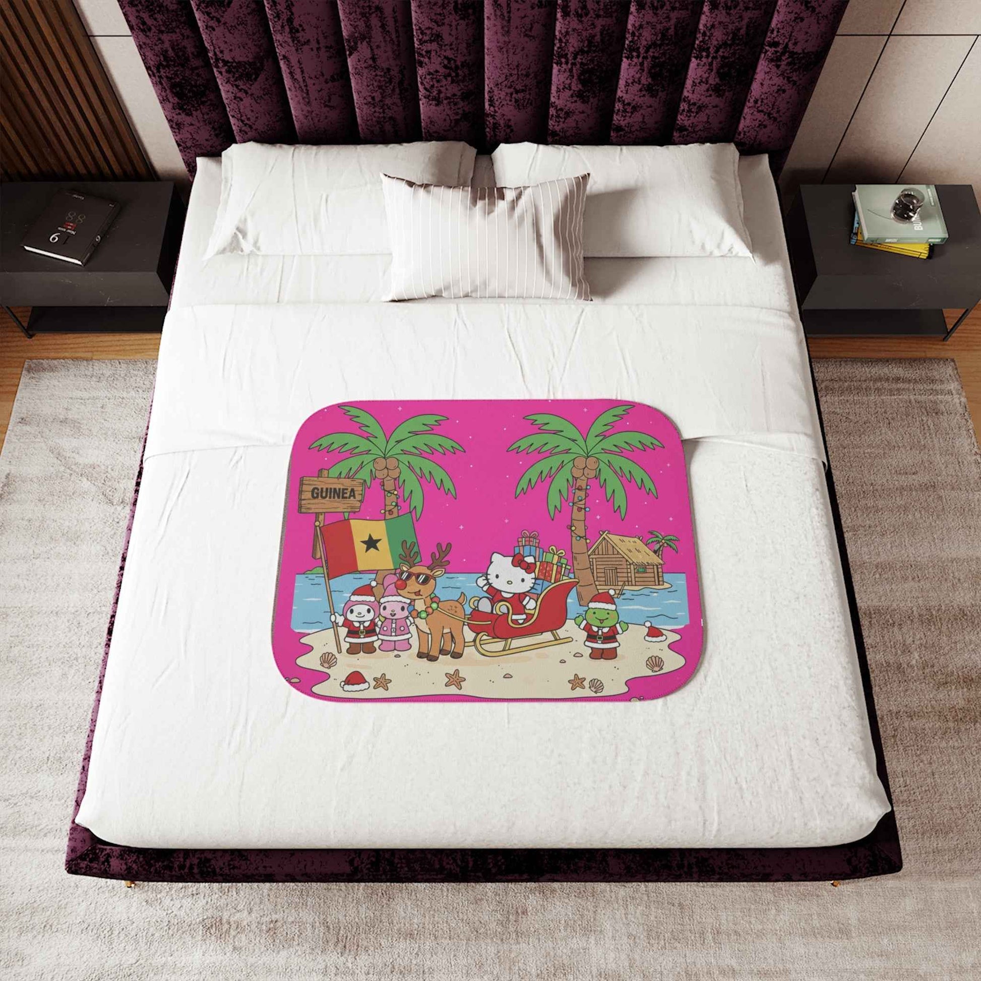 Hello Kitty Christmas Sherpa Blanket Guinea
