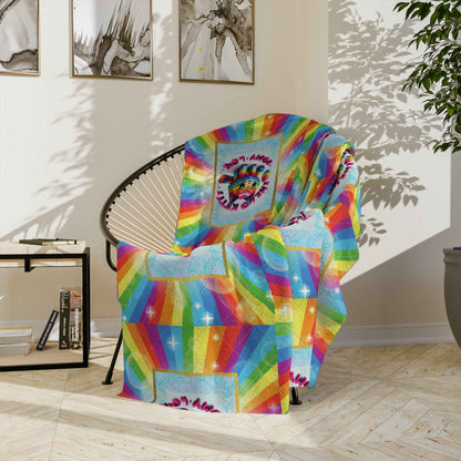 Microfiber Blanket - Hello Kitty Rainbow Design for Teens - Hello Kittyy Blanket Store