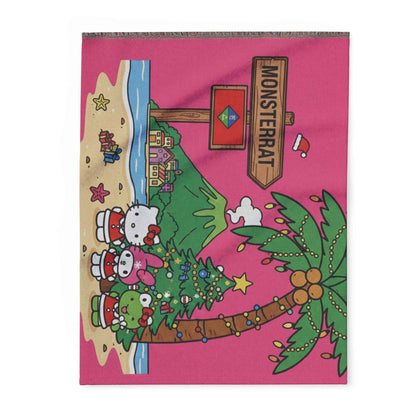 Arctic Fleece Blanket — Cute Hello Kitty Tropical Christmas on Montserrat Throw