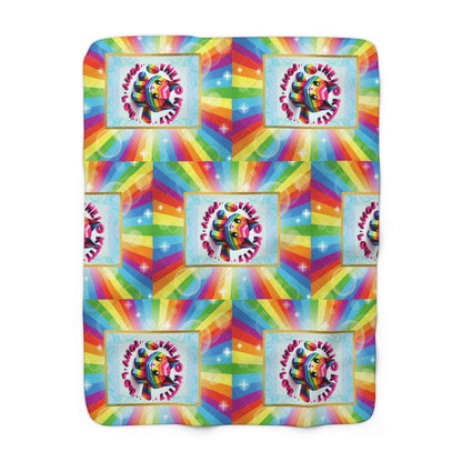 Hello kitty rainbow design Sherpa Fleece Blanket