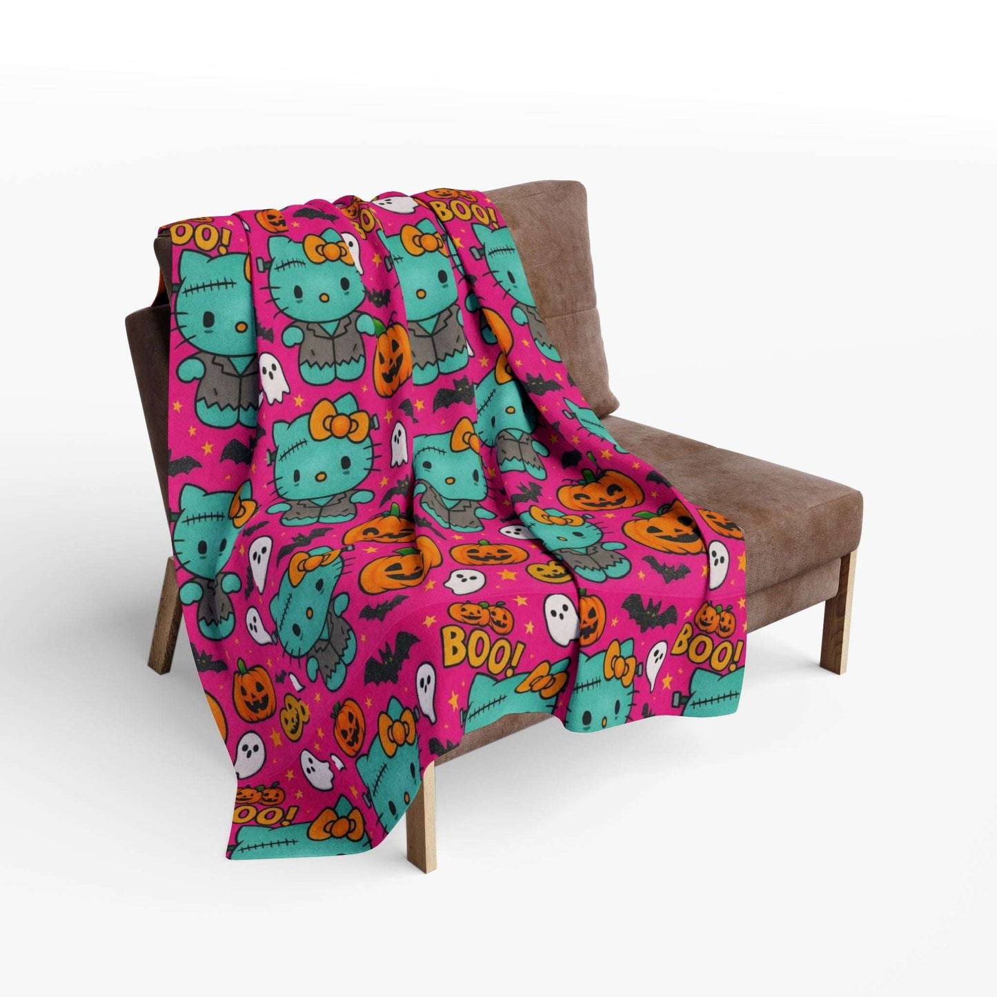 Arctic Blanket - Frankenstein Hello Kitty Halloween Pink