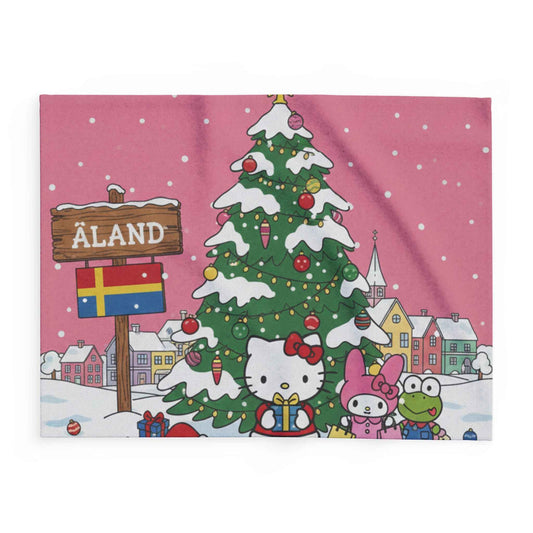Hello Kitty Åland Christmas Fleece Blanket — Cute Holiday Tree Throw