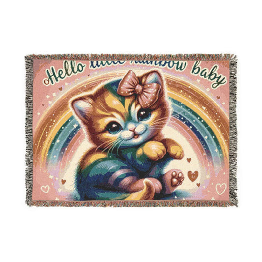 Woven Blanket - Wildly Woven Blanket Pink Kitty - Hello Kittyy Blanket Store