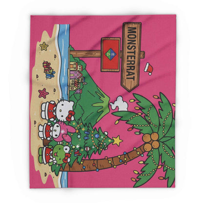 Arctic Fleece Blanket — Cute Hello Kitty Tropical Christmas on Montserrat Throw