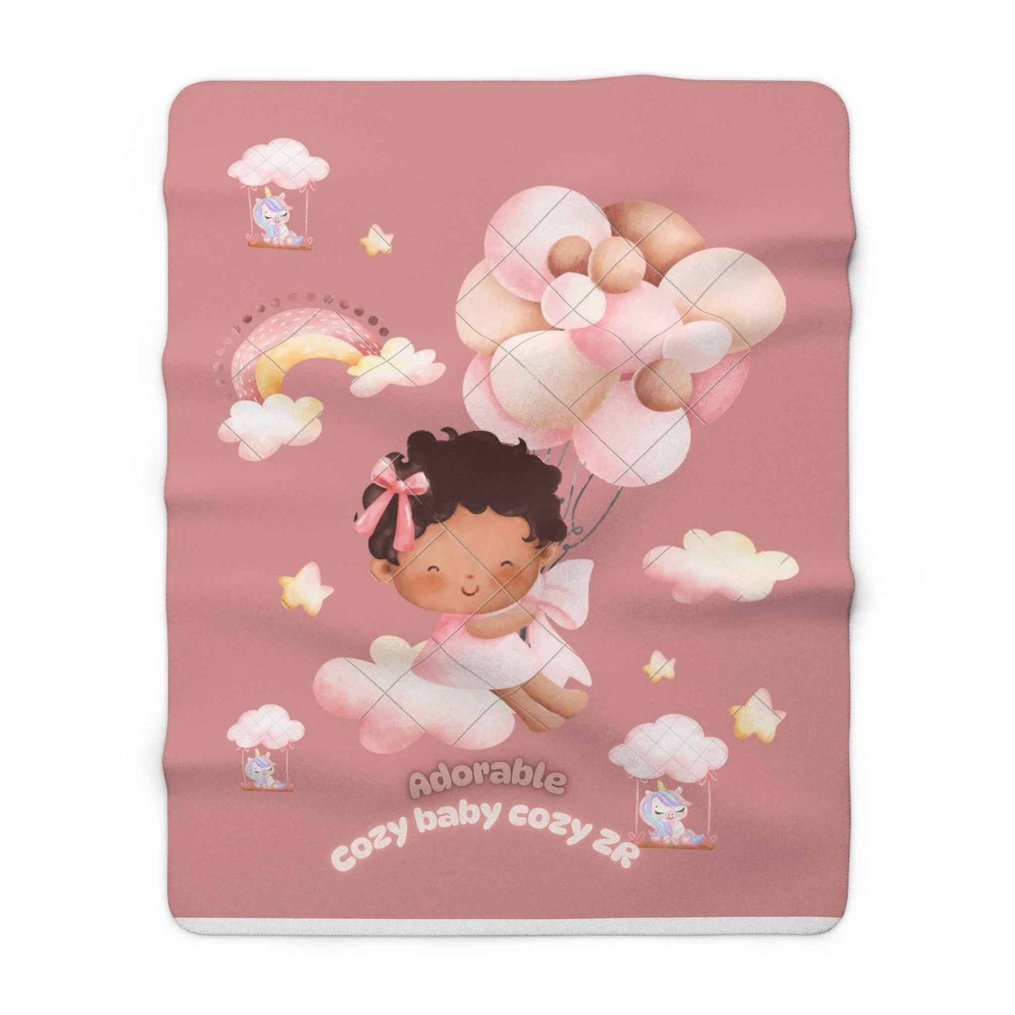 Sherpa Fleece Blanket - Adorable Baby Unicorn Pink Design - Hello Kittyy Blanket Store