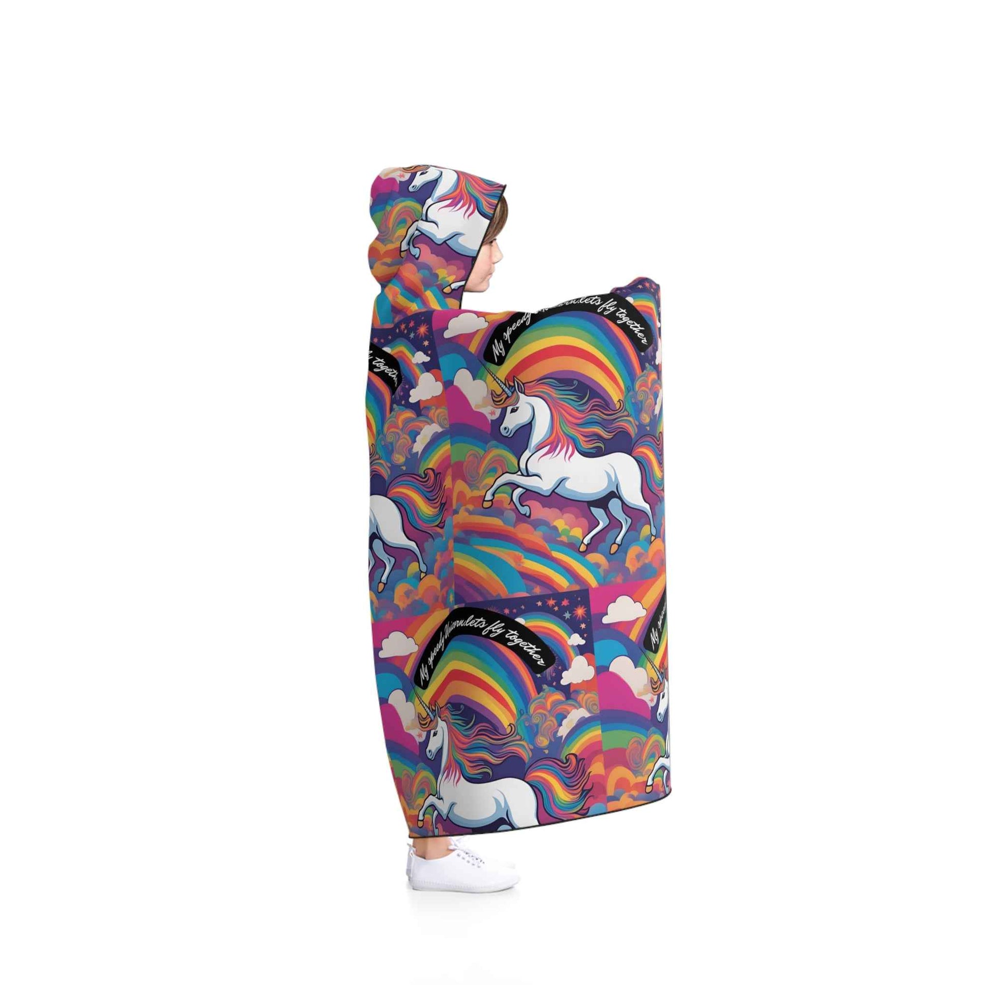 Kids Unicorn Rainbow Hooded Blanket - Hello Kittyy Blanket Store